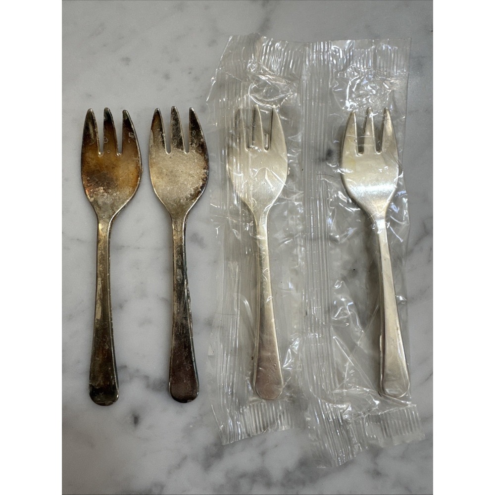 Leonard Silverplate Italy Dessert Fork‎ Lot Of 4